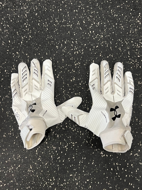 Vist Large View of Product Image Which is Used Under Armour F9 NITRO FB Gloves White 2X