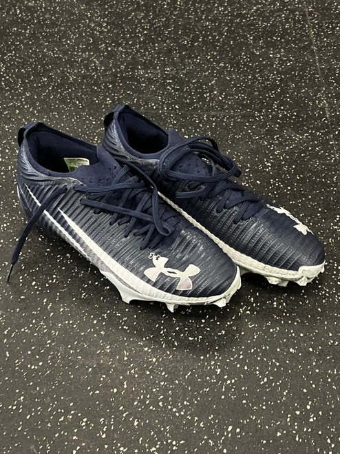 Vist Large View of Product Image Which is Used Under Armour Adult FB Cleats Navy Blue Senior 11