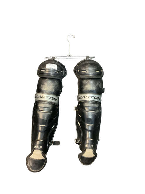 Vist Large View of Product Image Which is Used Easton GAME TIME BLACK Catchers Leg Guards Black Youth