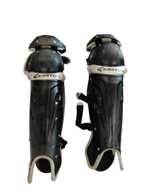 Vist Large View of Product Image Which is Used Easton Catchers Leg Guards Black Youth