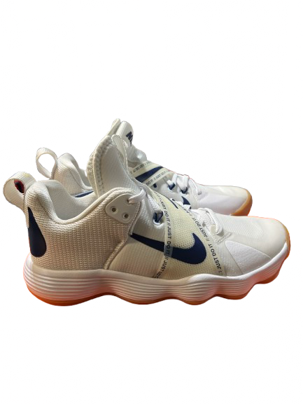 Vist Large View of Product Image Which is Used Nike REACT HYPERSET VB Shoes Adult White And Navy Blue Senior 7.5