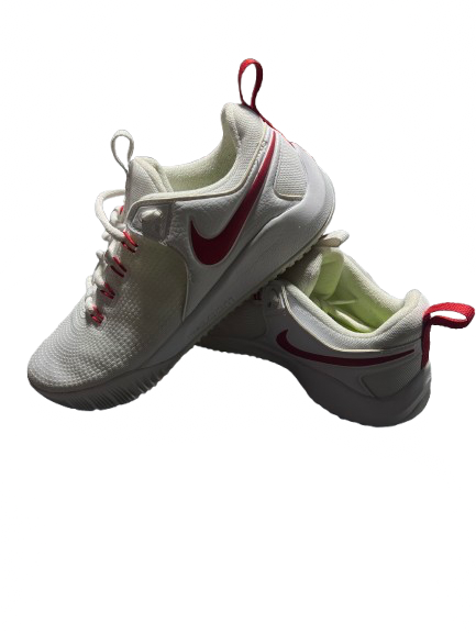white and red nike volleyball shoes