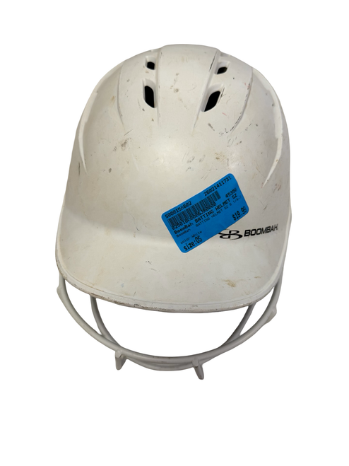 Vist Large View of Product Image Which is Used BoomBah BBHDRSP-Jr 6 1/4 - 7 Batting Helmet w/Mask White