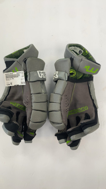 Vist Large View of Product Image Which is Used Maverik MX Lacrosse Gloves Mens Grey MD