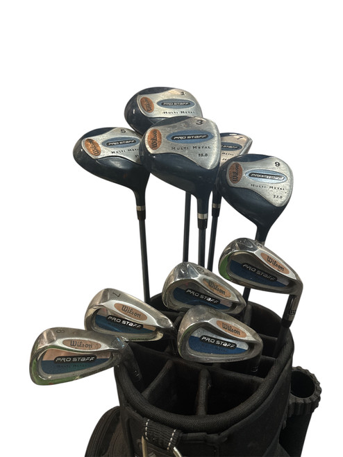 Vist Large View of Product Image Which is Used Wilson PRO STAFF Womens Package Set RH Navy Blue 10 Piece