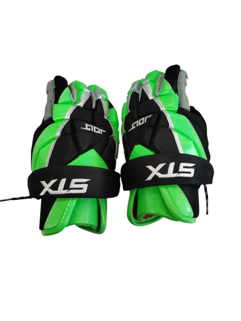Vist Large View of Product Image Which is Used STX JOLT Lacrosse Gloves Mens Green LG