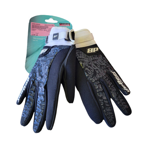 Vist Large View of Product Image Which is Used DeBeer FIERCE Lacrosse Gloves Womens Black LG