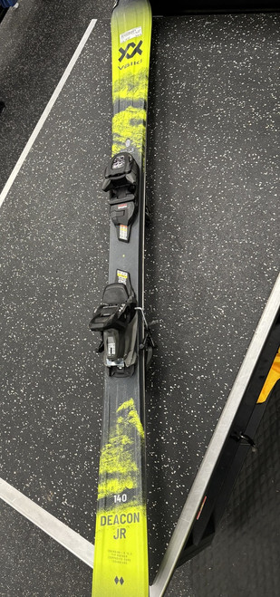 Vist Large View of Product Image Which is Used Volkl DEACON JR Boys DH Ski/Binding Neon Green 140 cm