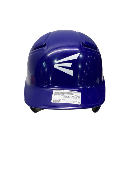 Vist Large View of Product Image Which is Used Easton SCREAMIN E YOUTH HELMET Batting Helmet No Mask Royal Blue SM