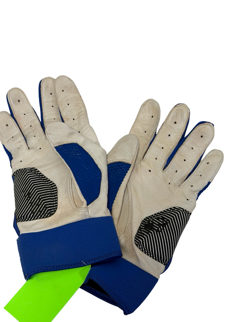 Vist Large View of Product Image Which is Used Rawlings Workhorse Adult Batting Gloves Royal Blue MD