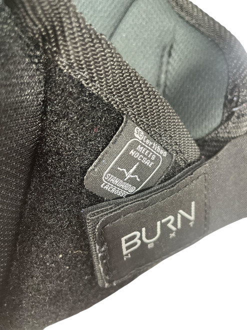 Vist Large View of Product Image Which is Used Warrior BURN NEXT Lacrosse Shoulder Pads Black SM