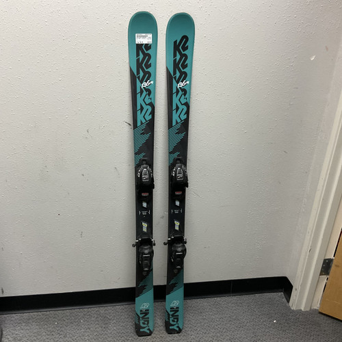 Vist Large View of Product Image Which is Used K2 INDY Boys DH Ski/Binding Teal 136 cm