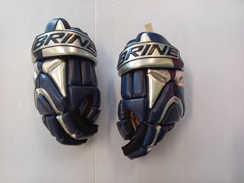 Vist Large View of Product Image Which is Used Brine Lacrosse Gloves Mens Navy Blue 11 1/2"