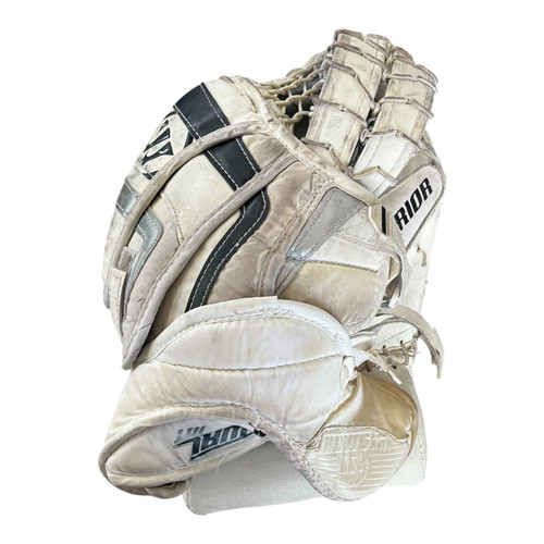 Vist Large View of Product Image Which is Used Warrior DOUBLE T Senior Goalie Catcher White