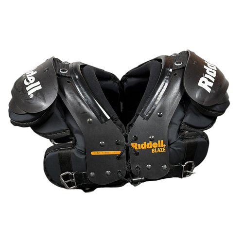 Vist Large View of Product Image Which is Used Riddell Blaze Youth Football Shoulder Pads Black Small