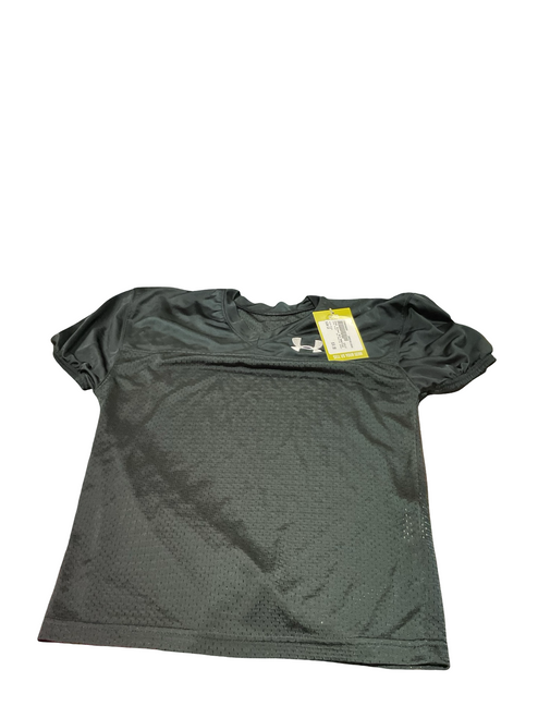 Vist Large View of Product Image Which is Used Under Armour BLK PRACTICE JERSEY FB Top Youth Black LG