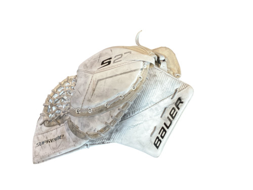 Vist Large View of Product Image Which is Used Bauer S27 Junior Goalie Catcher White