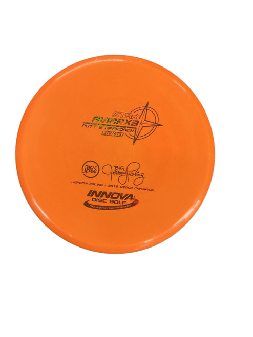 Vist Large View of Product Image Which is Used Innova STAR AVIARX3 PUTTER Disc Golf Putter Orange