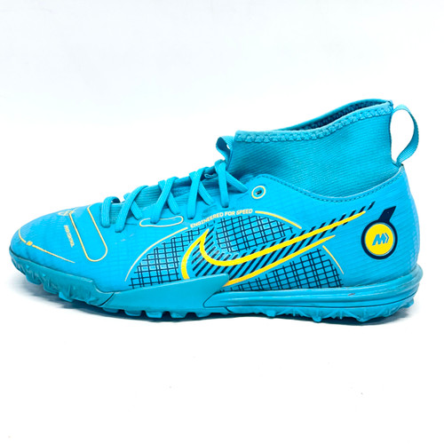 Vist Large View of Product Image Which is Used Nike MERCURIAL SUPERFLY 8 Soccer Turf Shoes Carolina Blue Junior 04