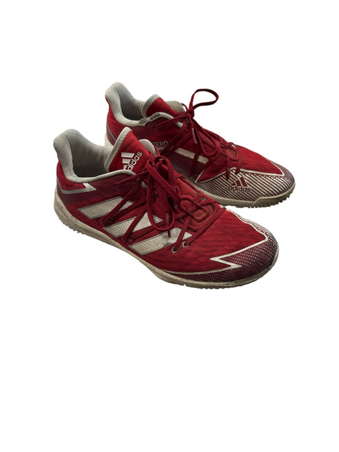 Vist Large View of Product Image Which is Used Adidas ADIZERO BB CLEATS 9 BB/SB Cleats Red Senior 9