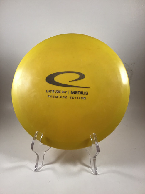 Vist Large View of Product Image Which is Used Latitude 64 PREMIER EDITION MEDIUS Disc Golf Mid Range Yellow 178g
