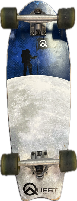 Vist Large View of Product Image Which is Used Quest MOON Complete Skateboard Navy Blue Regular