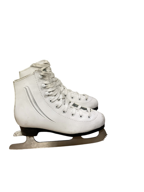 Vist Large View of Product Image Which is Used Lake Placid CASCADE Girls Figure Skate White Youth 13.0