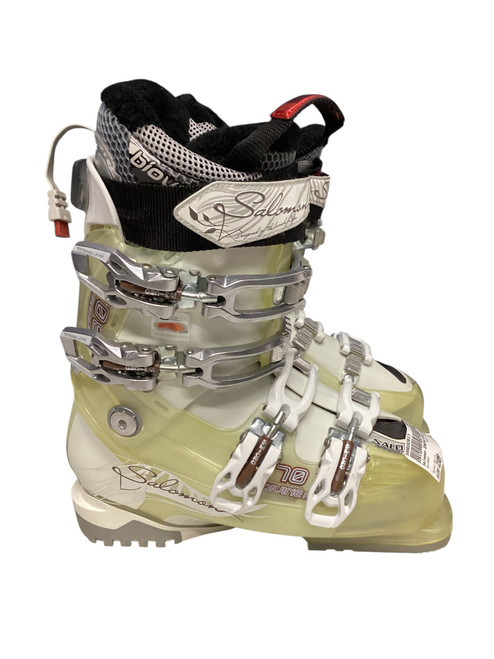 Vist Large View of Product Image Which is Used Salomon ENERGYZER 80 Womens DH Ski Boot White 230 MP - J05 - W06