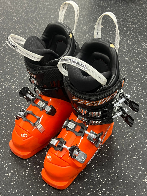 Vist Large View of Product Image Which is Used Tecnica INFERNO 90 Boys DH Ski Boot Orange 215 MP - J03