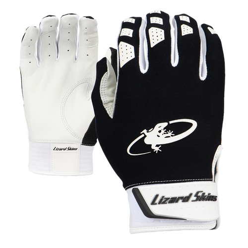 Vist Large View of Product Image Which is New Lizard Skins Komodo V2 Batting Gloves Jet Black- Youth MD