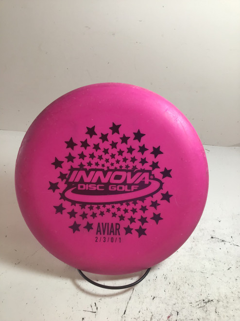 Vist Large View of Product Image Which is Used Innova DX AVIAR Disc Golf Putter Pink 176g