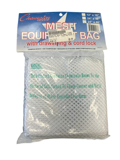 Vist Large View of Product Image Which is Used Champion Sports MB22 24X48 Soccer Ball Bag White LG