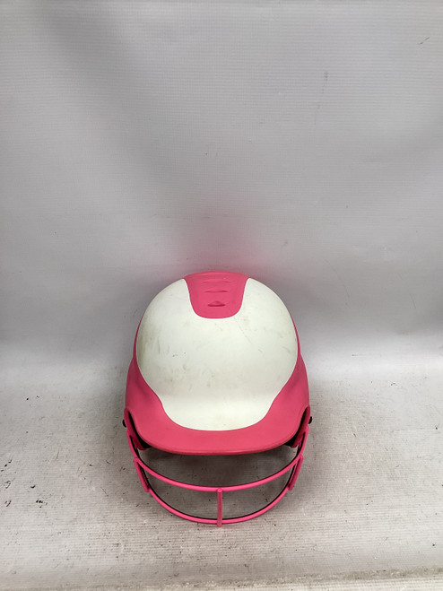 Vist Large View of Product Image Which is Used RIP-IT VISION PRO Batting Helmet w/Mask Pink And White S/M