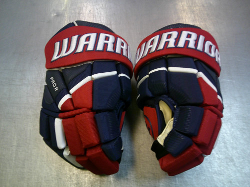 Vist Large View of Product Image Which is Used Warrior PRO SERIES II Senior Gloves Navy Blue 14"