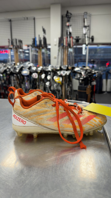Vist Large View of Product Image Which is Used Adidas ADIZERO Jr FB Cleats Orange Junior 03