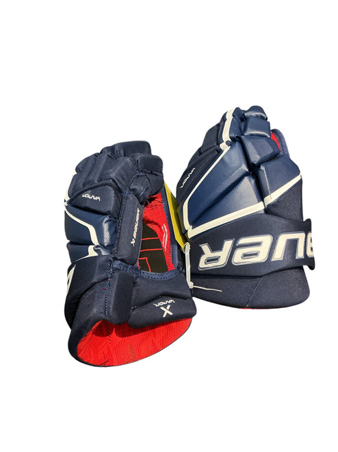 Vist Large View of Product Image Which is Used Bauer VAPOR X Senior Gloves Navy Blue 14"