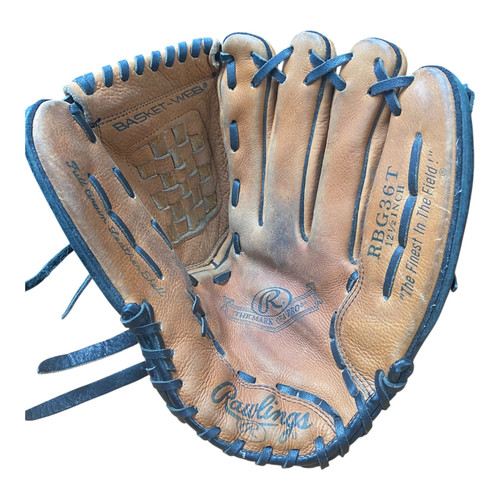 Vist Large View of Product Image Which is Used Rawlings RBG36T MITT BB/SB Glove RH Throw Brown And Black 12 1/2"