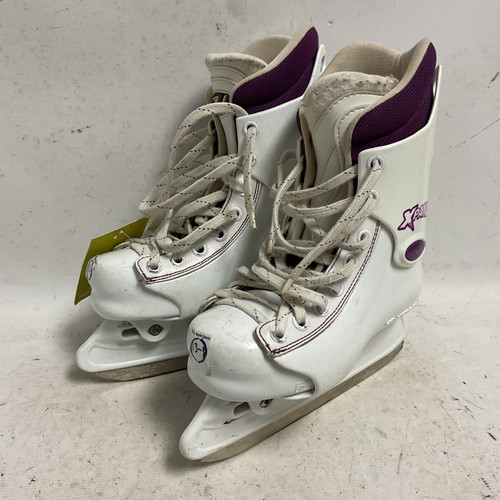 Vist Large View of Product Image Which is Used XPANDER ADJ 13-3 Girls Softboot Skate White And Purple Adjustable