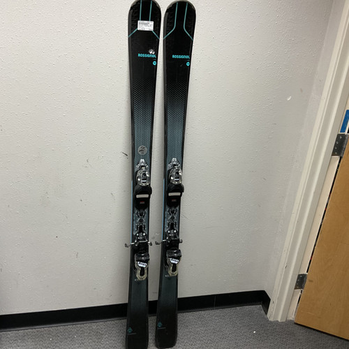 Vist Large View of Product Image Which is Used Rossignol EXPERIENCE 80 Womens DH Ski/Binding Black And Carolina Blue 158 cm