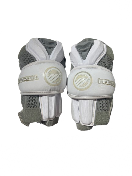 Vist Large View of Product Image Which is Used Maverik ROME ARM PADS JUNIOR M/L Lacrosse Arm Pads/Guards White M/L