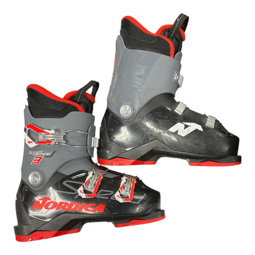Vist Large View of Product Image Which is Used Nordica SPEED MACHINE J3 Boys DH Ski Boot Black And Grey 245 MP - M06.5 - W07.5