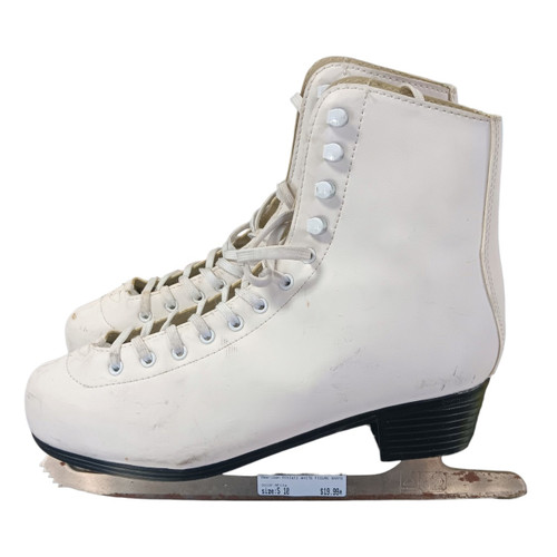 Vist Large View of Product Image Which is Used American Athletic WHITE FIGURE SKATE Womens Softboot Skate White Senior 10