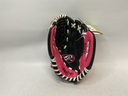 Vist Large View of Product Image Which is Used Rawlings PLAYERS SERIES BB/SB Glove T-ball Black And Pink 9 1/2"