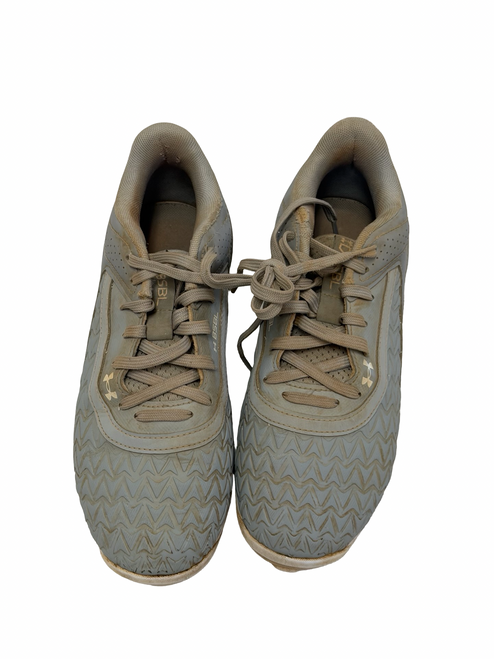 Vist Large View of Product Image Which is Used Under Armour LEAD OFF LOW RM 3027455-102 Baseball Cleats Grey Size 6.0