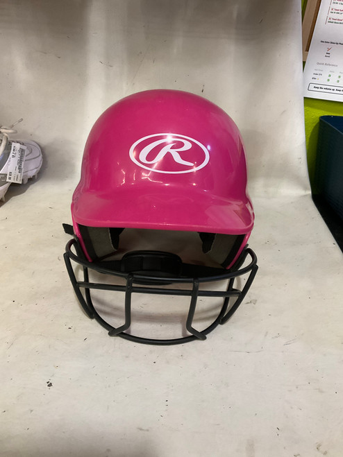 Vist Large View of Product Image Which is Used Rawlings SB HELMET Batting Helmet w/Mask Pink S/M