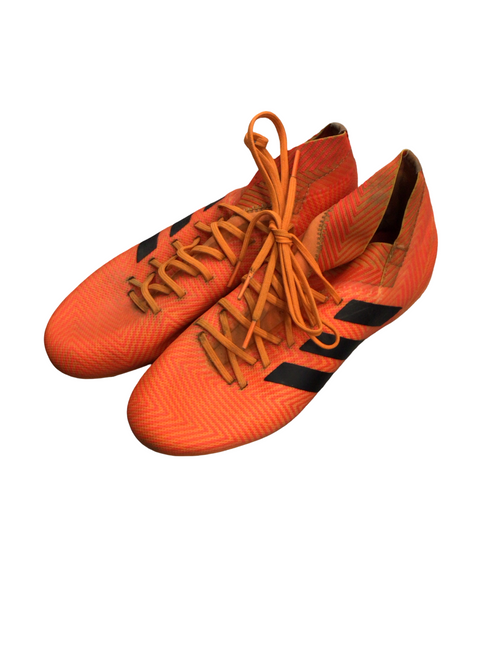 Vist Large View of Product Image Which is Used Adidas Soccer Cleats Orange Senior 6.5