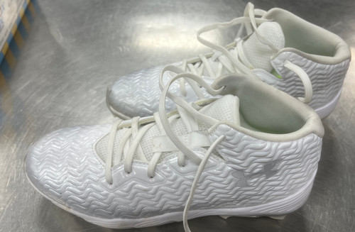 Vist Large View of Product Image Which is Used Under Armour LAX Cleats Mens White Senior 8.5