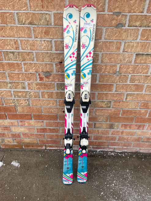 Vist Large View of Product Image Which is Used Tecno Pro SWEETY Girls DH Ski/Binding White 140 cm