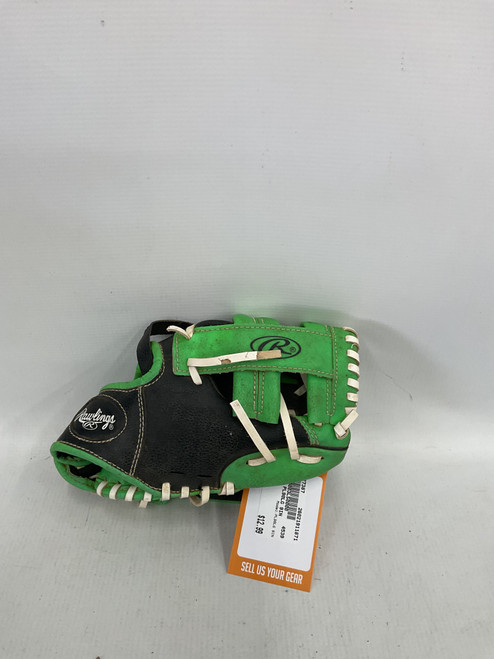 Vist Large View of Product Image Which is Used Rawlings PL90LG 9IN BB/SB Glove RH Throw Black 9"