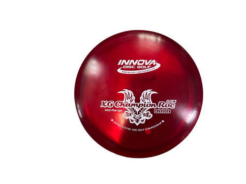 Vist Large View of Product Image Which is New Innova XG CHAMP ROC PLUS USDGC Disc Golf Mid Range Red 180g